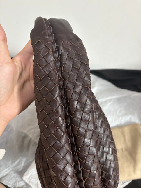 Bottega Veneta Belly Hobo Intreccio Leather Dark Chocolate Brown Large 55cm