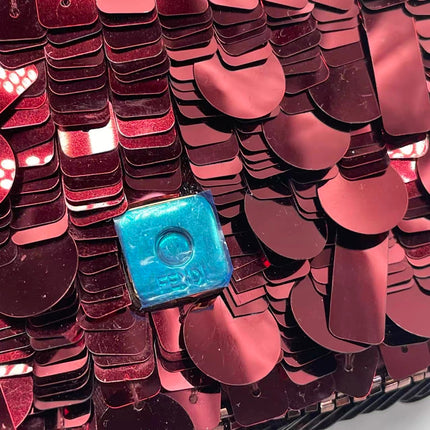 Fendi Nano Baguette Charm Red Sequins Satin Interior Chain Strap