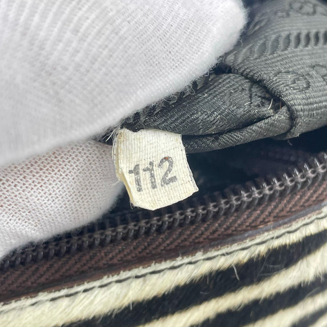 Prada Zebra Print Ponyhair Calfskin Leather Shoulder Bag