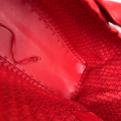 Bottega Veneta Cabat Large Intreccio Red Leather 40cm