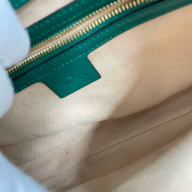 Sold Gucci Jackie 1961 Green Leather Bag Small with Adjustable Strap