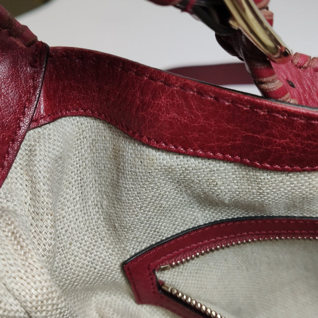 Gucci Jackie Medium Red Calfskin Leather Crossbody Bag