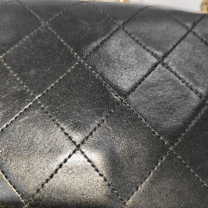 Chanel Classic Flap Vintage Black Lambskin Leather with 24k Gold Hardware, 1989-1991