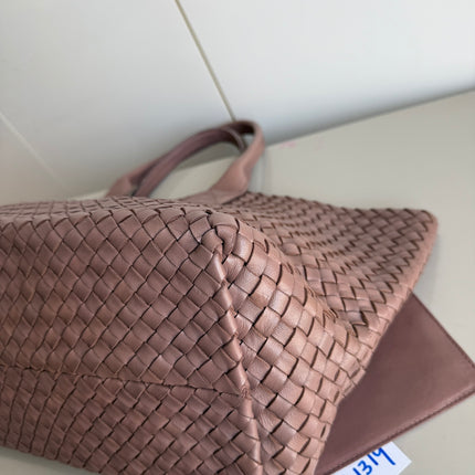 Sold Bottega Veneta Cabat Large Intreccio Leather Tote Bag Pink 42cm
