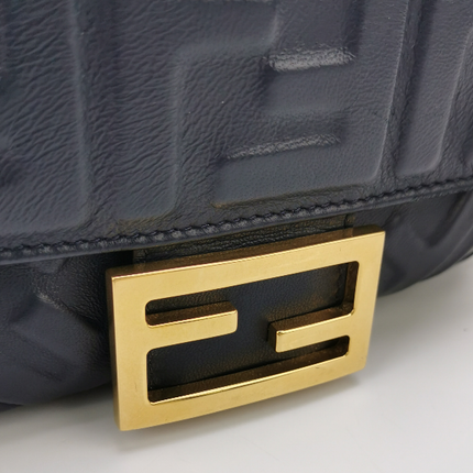 Sold Fendi Baguette Mini Navy Nappa Leather Crossbody Bag