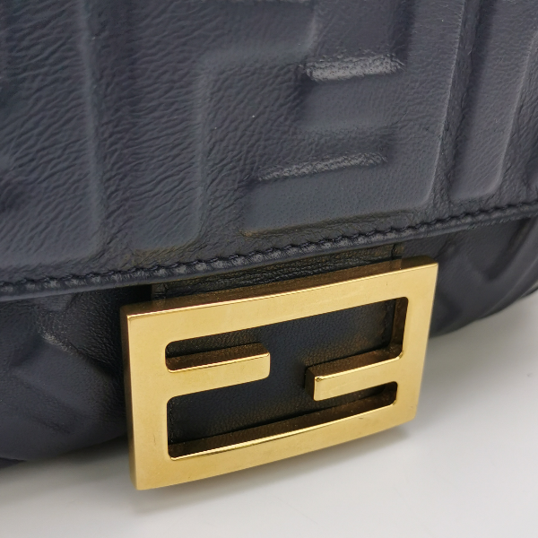 Sold Fendi Baguette Mini Navy Nappa Leather Crossbody Bag