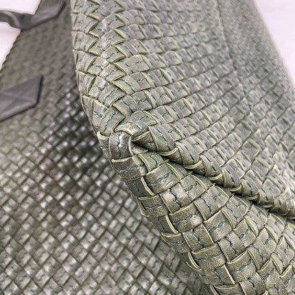 Bottega Veneta Cabat Tote Dark Green Intreccio Leather 45cm