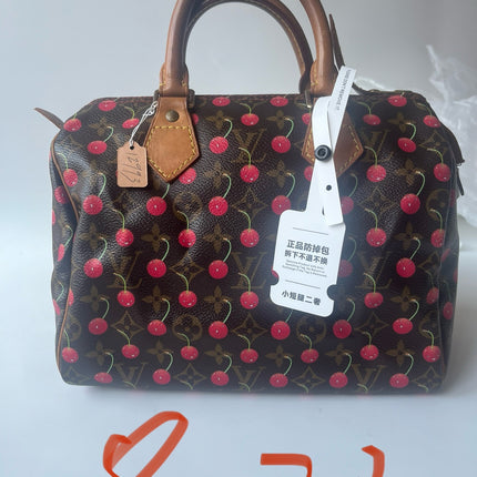 Sac bandoulière Louis Vuitton x Takashi Murakami Speedy 25 Cerises en Monogram