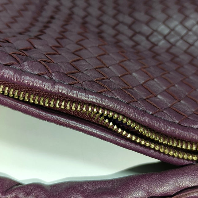 Bottega Veneta Veneta Hobo Maxi Purple Intrecciato Leather Bag 51cm