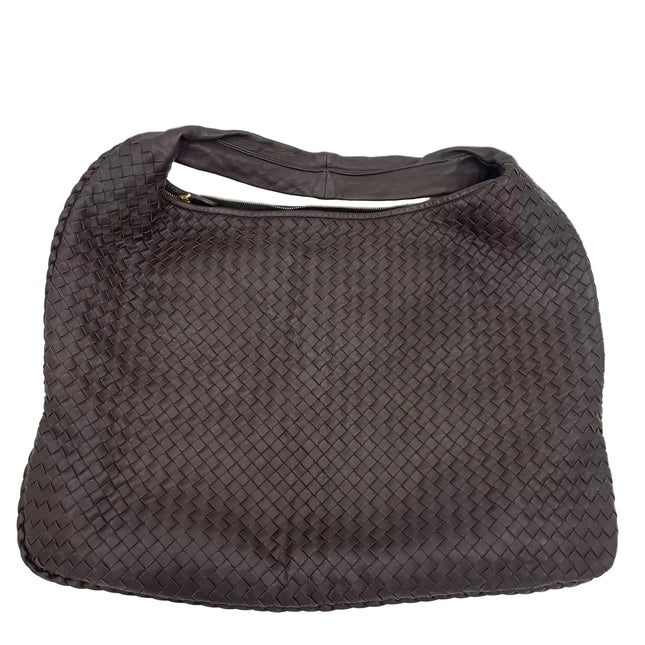 Bottega Veneta Veneta Hobo Maxi Dark Brown Lambskin Leather 52cm-Luxbags