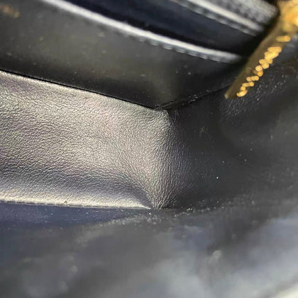 Chanel Classic Flap Mini Rectangular Navy Lambskin Leather Gold Hardware Microchip