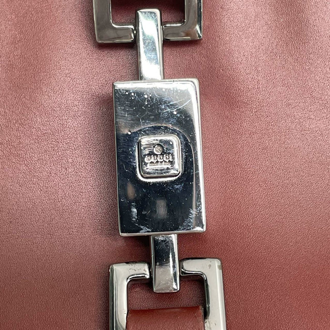 Gucci Jackie Vintage Medium Burgundy Leather Silver Hardware