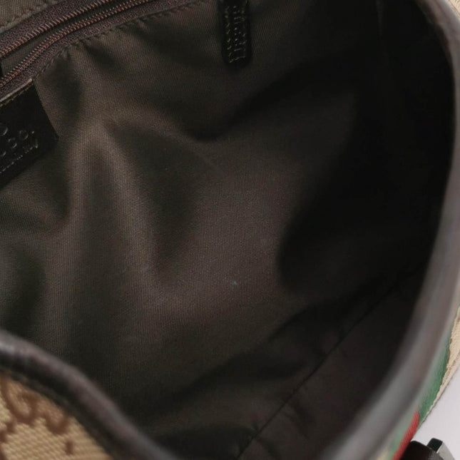 Sold Gucci Jackie Vintage Medium Monogram Canvas Black Leather Shoulder Bag