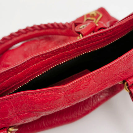Sold Balenciaga City Bag Red with Gold hardware Small Crossbody Bag