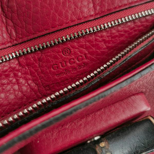 Sold Gucci Pink Leather Small Bamboo Daily Top Handle Bag