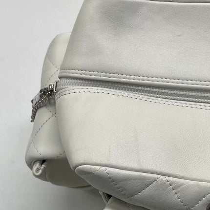 Chanel Cambon Multi-pocket Ligne Reporter Bag Large White Calfskin Leather