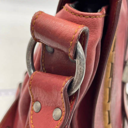 Dior Vintage Gaucho Large Red Leather Crossbody Bag