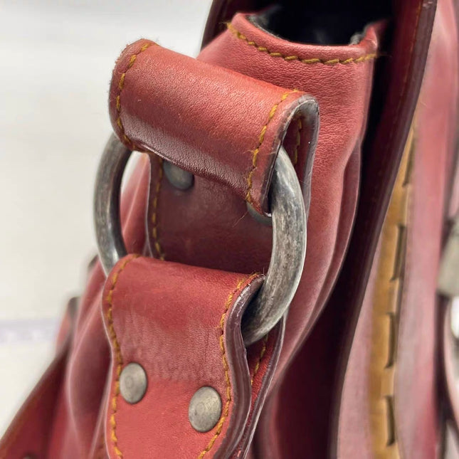 Dior Vintage Gaucho Large Red Leather Crossbody Bag