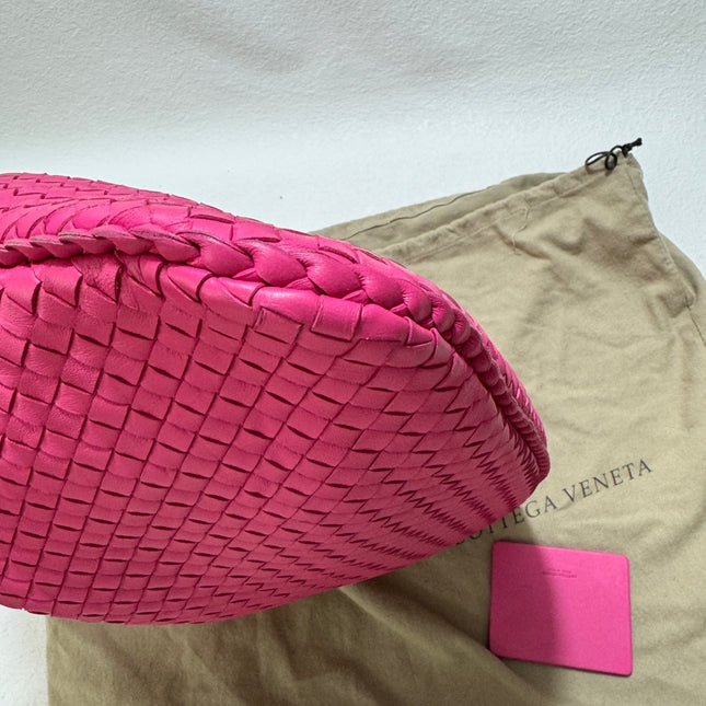 Sold Bottega Veneta Veneta Hobo Medium Fuchsia Pink Intrecciato Leather Bag 47cm