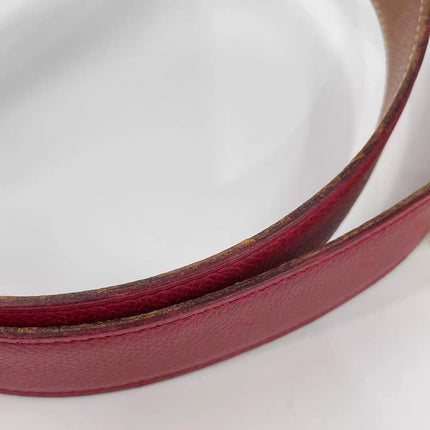 Hermès Constance H Belt Red and Gold Clemence Leather Size 70