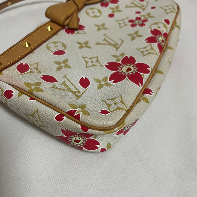 Louis Vuitton x Takashi Murakami Cherry Blossom Pochette Accessoire White Monogram