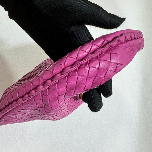 Sold Bottega Veneta Veneta Hobo Medium Deep Fuchsia Pink Intrecciato Leather Bag 40cm