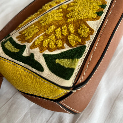Loewe x William De Morgan Puzzle Mini Embroidered Brown Yellow Multicolor