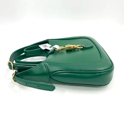 Gucci Jackie 1961 Mini Handbag in Green Leather with Adjustable Strap