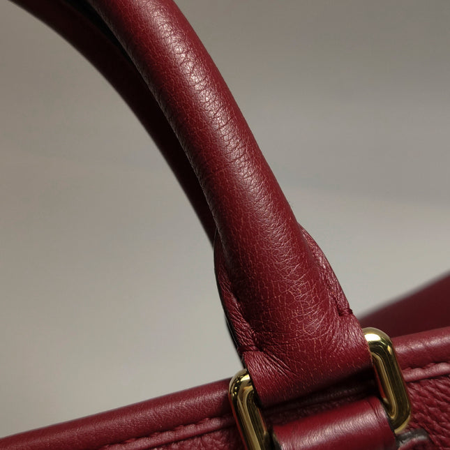 Loewe Amazona 36 Medium Burgundy Leather Dragon Lock Gold-tone Hardware