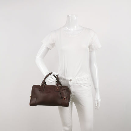 Loewe Amazona 28 in Burgundy Calfskin Leather and Gold-tone Hardware