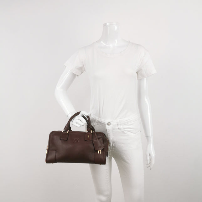 Loewe Amazona 28 in Burgundy Calfskin Leather and Gold-tone Hardware