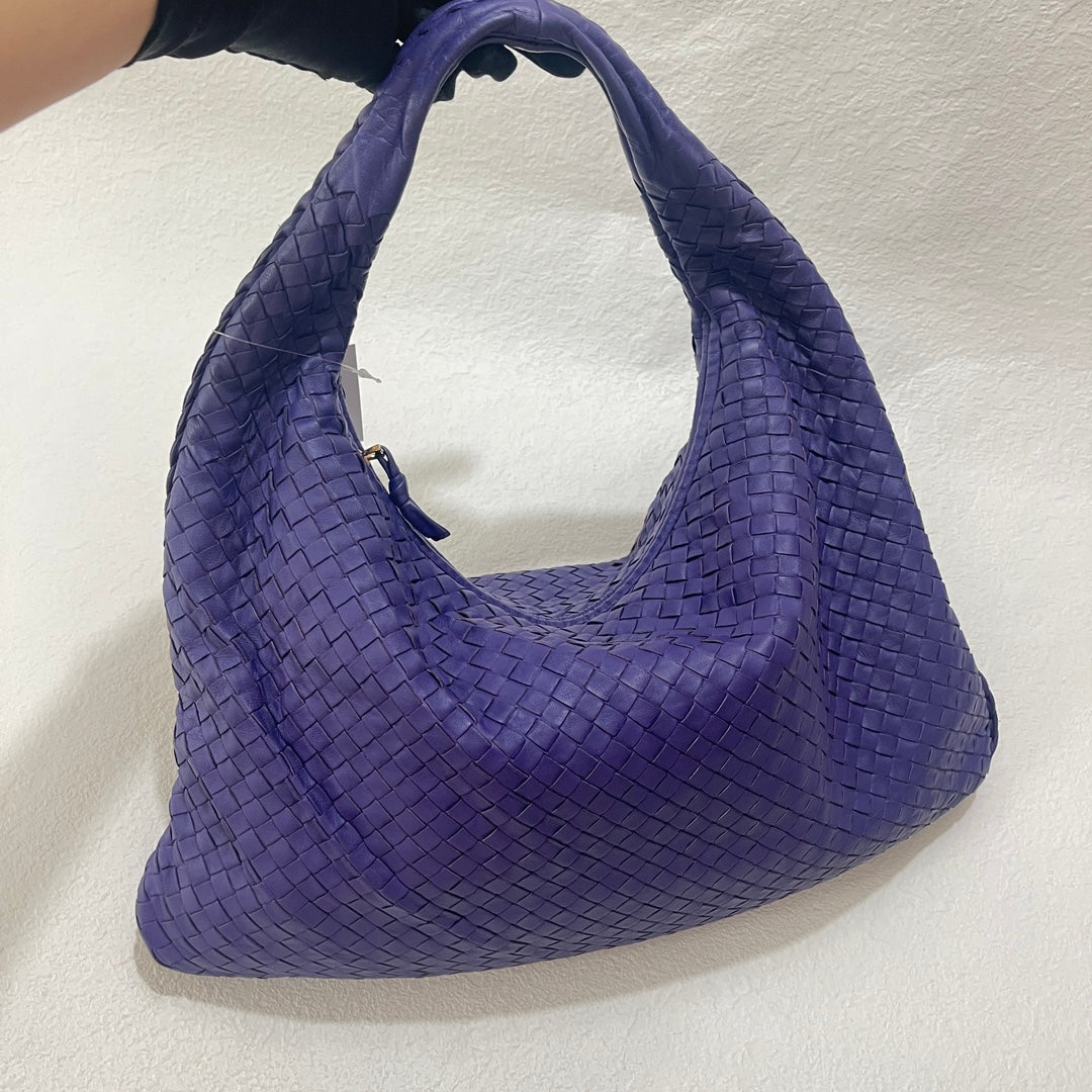 Bottega Veneta Hobo Bag Large Leather Purple 45cm-Luxbags