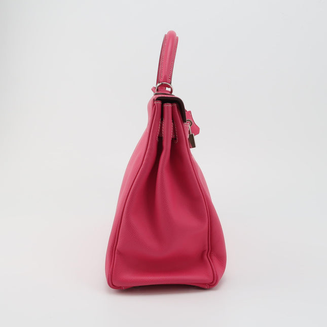 Hermes Kelly 32 Retourne E5 Rose Tyrien Pink Epsom Leather Palladium Hardware 2011