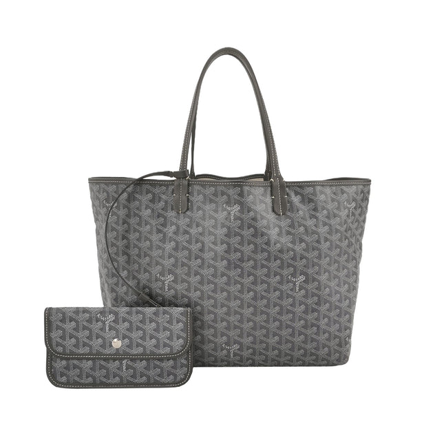 Goyard Saint Louis PM Tote 2018 Medium Grey Goyardine Canvas-Luxbags
