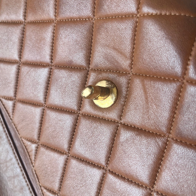 Sold Chanel Double Sided Classic Flap Caramel Leather Handbag