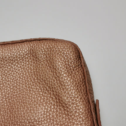 Fendi Baguette Selleria Calfskin Leather Iridescent Metallic Pink Shoulder Bag