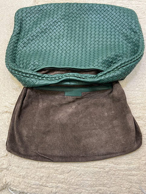 Bottega Veneta Veneta Hobo Large Dark Green 47cm Lambskin Leather