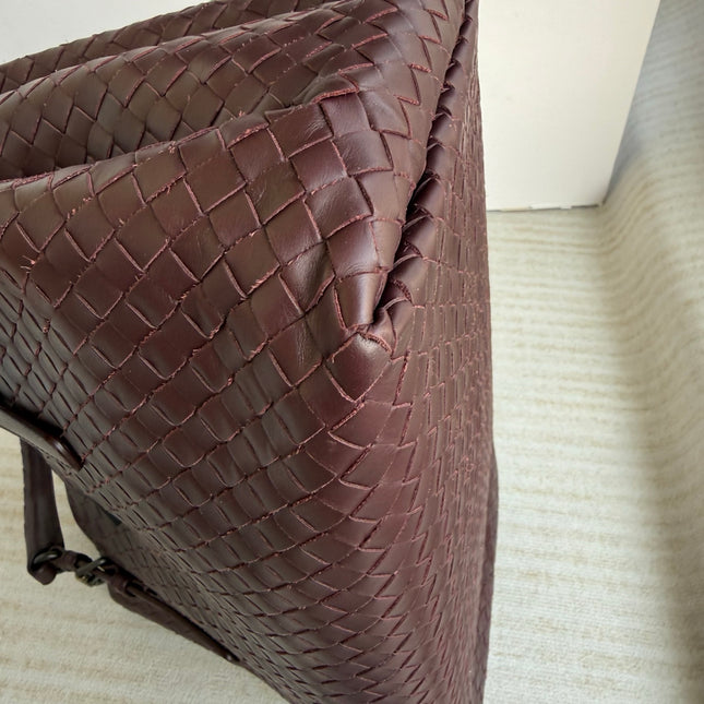 Bottega Veneta Roma Burgundy Intrecciato Nappa Leather Large 35cm