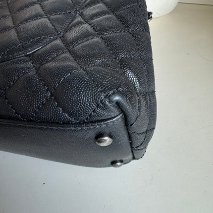 Chanel Coco Handle Medium Black Caviar Leather Silver Hardware, 2016