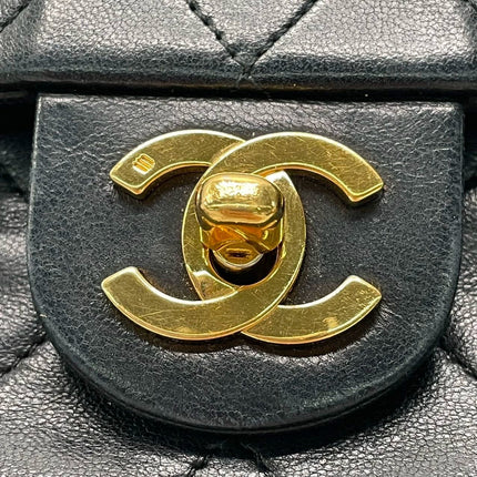 Chanel Vintage Classic Flap Mini Square Black Lambskin 24k Gold HW, 1989-1991
