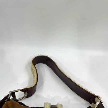 Dior Flight Medium Shoulder Bag Tan Brown Shearling