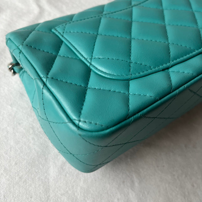 Chanel Classic Flap Mini Blue Lambskin Leather Gold Hardware 2014