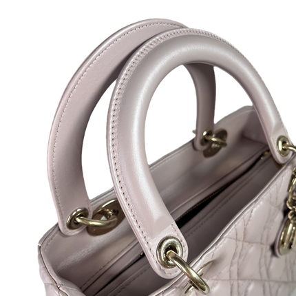Sold Lady Dior Medium Bag Pink Cannage Leather