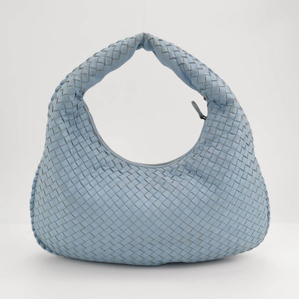 Bottega Veneta Veneta Hobo Medium Baby Blue Intrecciato Leather Bag 43cm