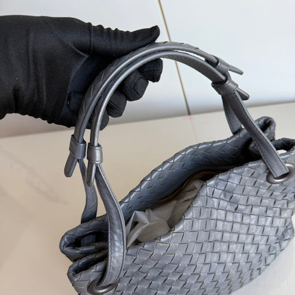 Sold Bottega Veneta Garda Bag Small Grey Intrecciato Leather 25cm