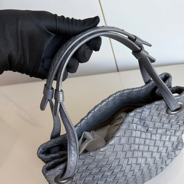 Sold Bottega Veneta Garda Bag Small Grey Intrecciato Leather 25cm