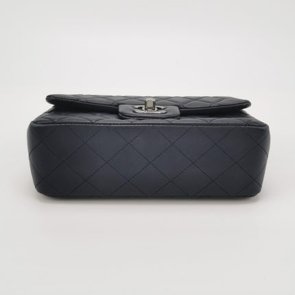 Chanel Classic Flap Mini 2014 Navy Lambskin Leather Silver Hardware