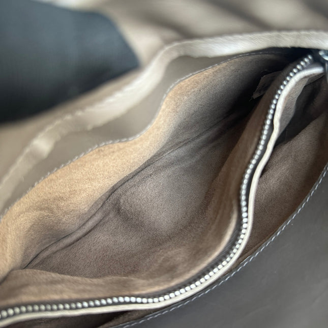 Bottega Veneta Roma Handbag Bag Intrecciato Nappa Leather Grey Mini 25cm