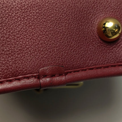 Loewe Amazona 36 Medium Burgundy Leather Dragon Lock Gold-tone Hardware