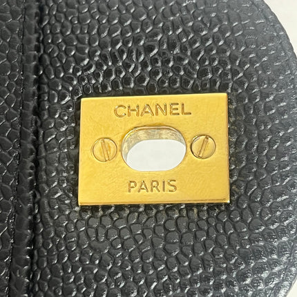 Chanel Classic Flap Maxi 2011 Black Caviar Leather Double Flap with Gold Hardware